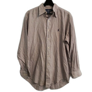 Ralph Lauren 15.5 M Yarmouth Men's Plaid Button Long Sleeve Office Casual ub1-3